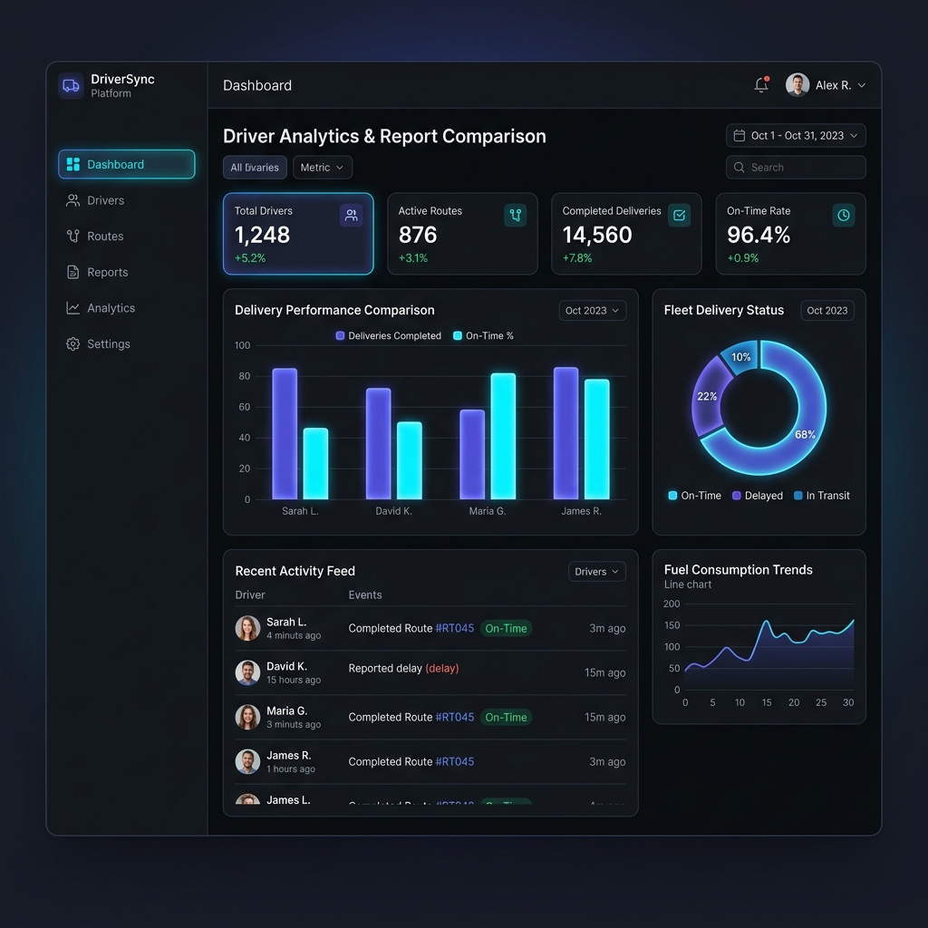 Driver Management Dashboard Interface